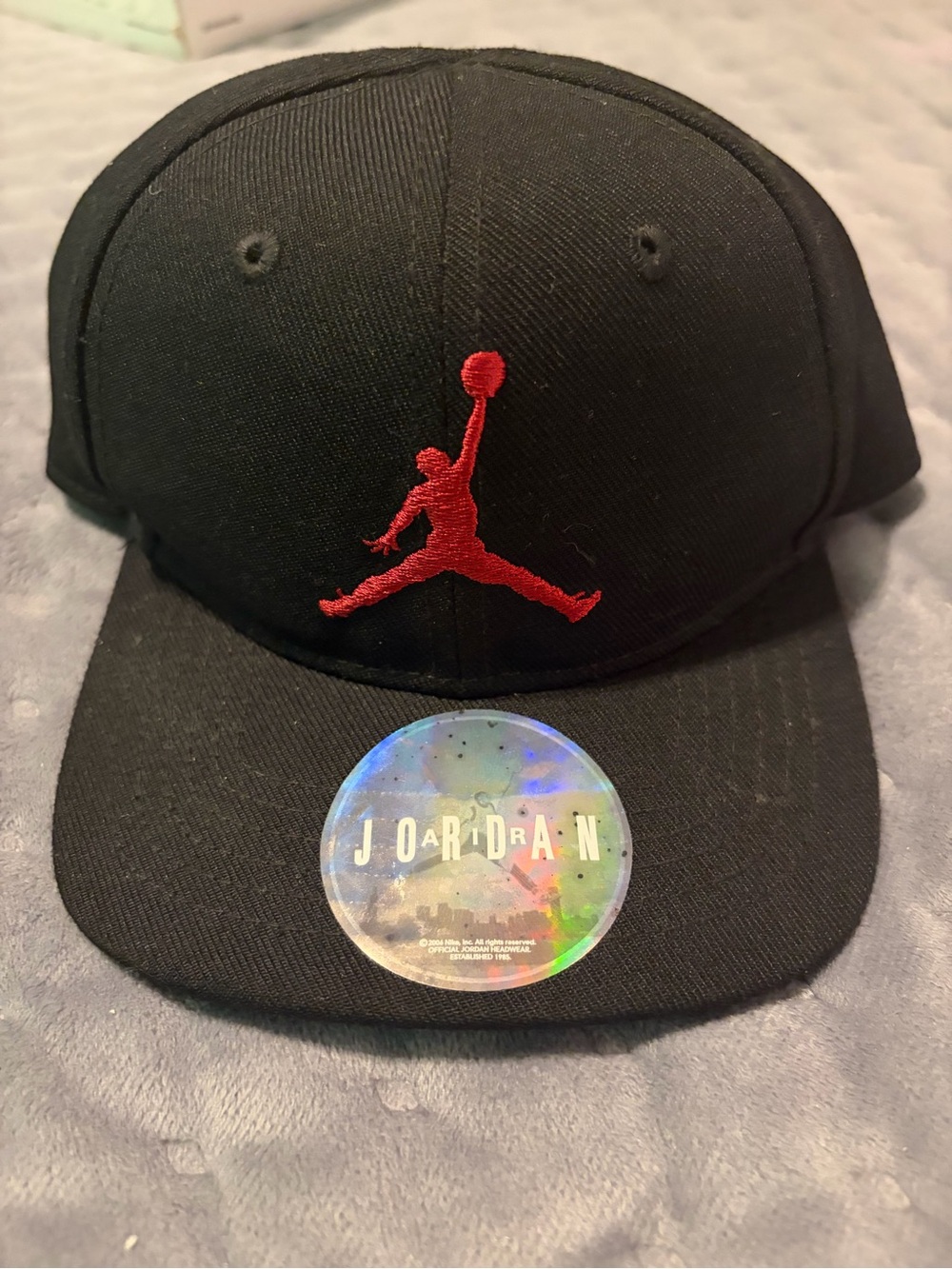 Infant Black Cap with Red Jumpman